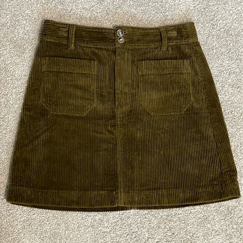 Madewell Olive Green Corduroy Skirt Size 4